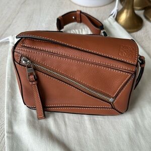 Loewe Puzzle Bag in Tan Calfskin - Crossbody / Belt Bag